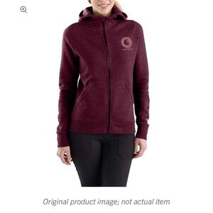 Carhartt Force Delmont Front Zip Women's Burgundy Hoodie